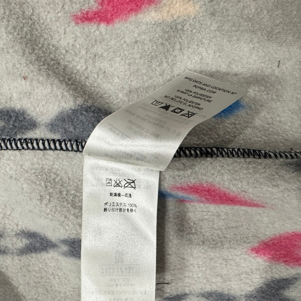 Patagonia Synchilla Fleece Poncho Grey Geometric Full Zip Hooded Cape M/L 25285 - Picture 9 of 14
